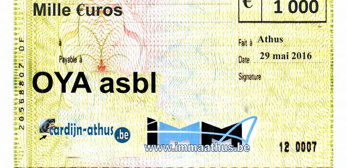 Cheque 2016 IMMA et Cardijn