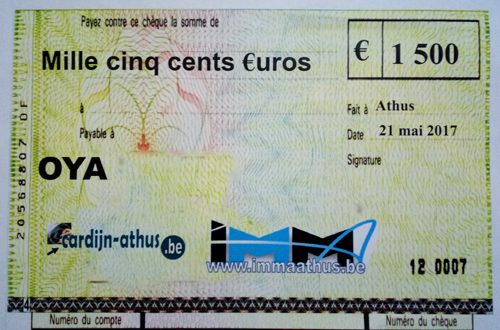 Cheque 2017 IMMA et Cardijn